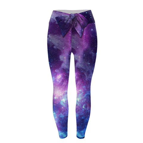 Bowknot Fitness Leggings Pants Women Printing High Waist Stretch Skinny Sexy Breathable Leggings Push Up Лосины Для Фитнеса