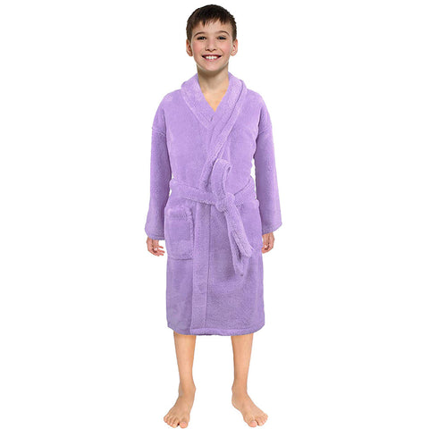 Toddler Kids Robes For Baby Boys Girls Solid Flannel Bathrobes Bath Towel Night-gown Pajamas Sleepwear Children's Clothes 3-12Y