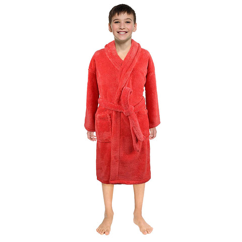 Toddler Kids Robes For Baby Boys Girls Solid Flannel Bathrobes Bath Towel Night-gown Pajamas Sleepwear Children's Clothes 3-12Y