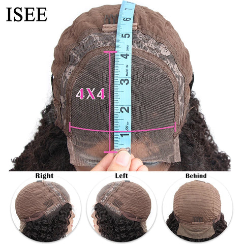 Wear Go Glueless Wig ISEE Indian Kinky Curly Short Bob 6x4 Glueless Wig Human Hair Ready To Wear 13x4 Wig Pre Bleached Knots