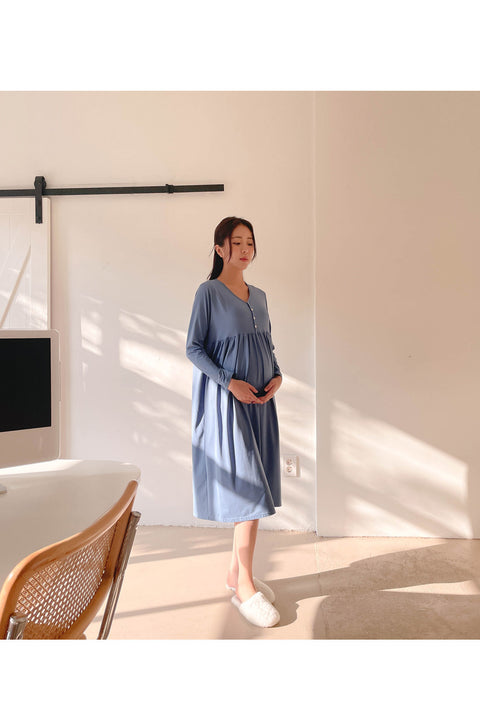 Maternity Clothes Breastfeeding Nightgowns Nursing Sleepwear Hospital Loose Fitting Breast Feeding Pajamas Pregnancy Dress