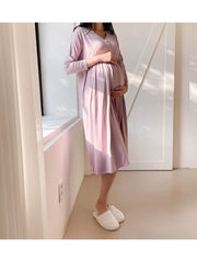 Maternity Clothes Breastfeeding Nightgowns Nursing Sleepwear Hospital Loose Fitting Breast Feeding Pajamas Pregnancy Dress
