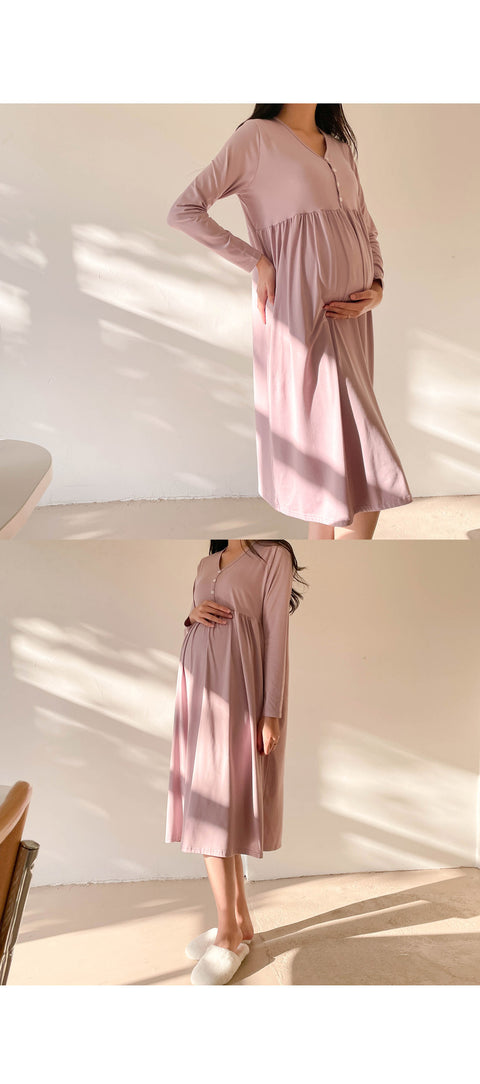 Maternity Clothes Breastfeeding Nightgowns Nursing Sleepwear Hospital Loose Fitting Breast Feeding Pajamas Pregnancy Dress