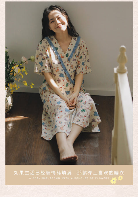 Summer Maternity Breastfeed Nursing Nightgowns Room Wear Nightie Mothers Nightwear Breast Feeding Clothes Pregnancy Nightdress