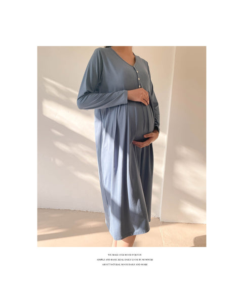Maternity Clothes Breastfeeding Nightgowns Nursing Sleepwear Hospital Loose Fitting Breast Feeding Pajamas Pregnancy Dress