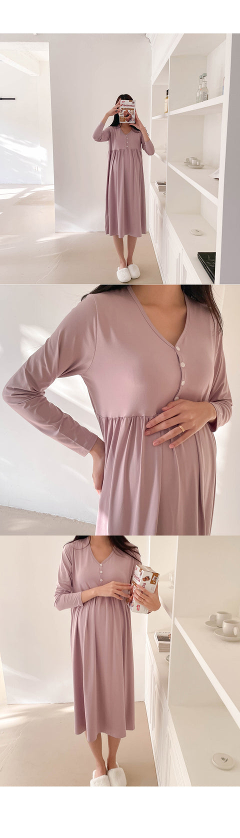 Maternity Clothes Breastfeeding Nightgowns Nursing Sleepwear Hospital Loose Fitting Breast Feeding Pajamas Pregnancy Dress
