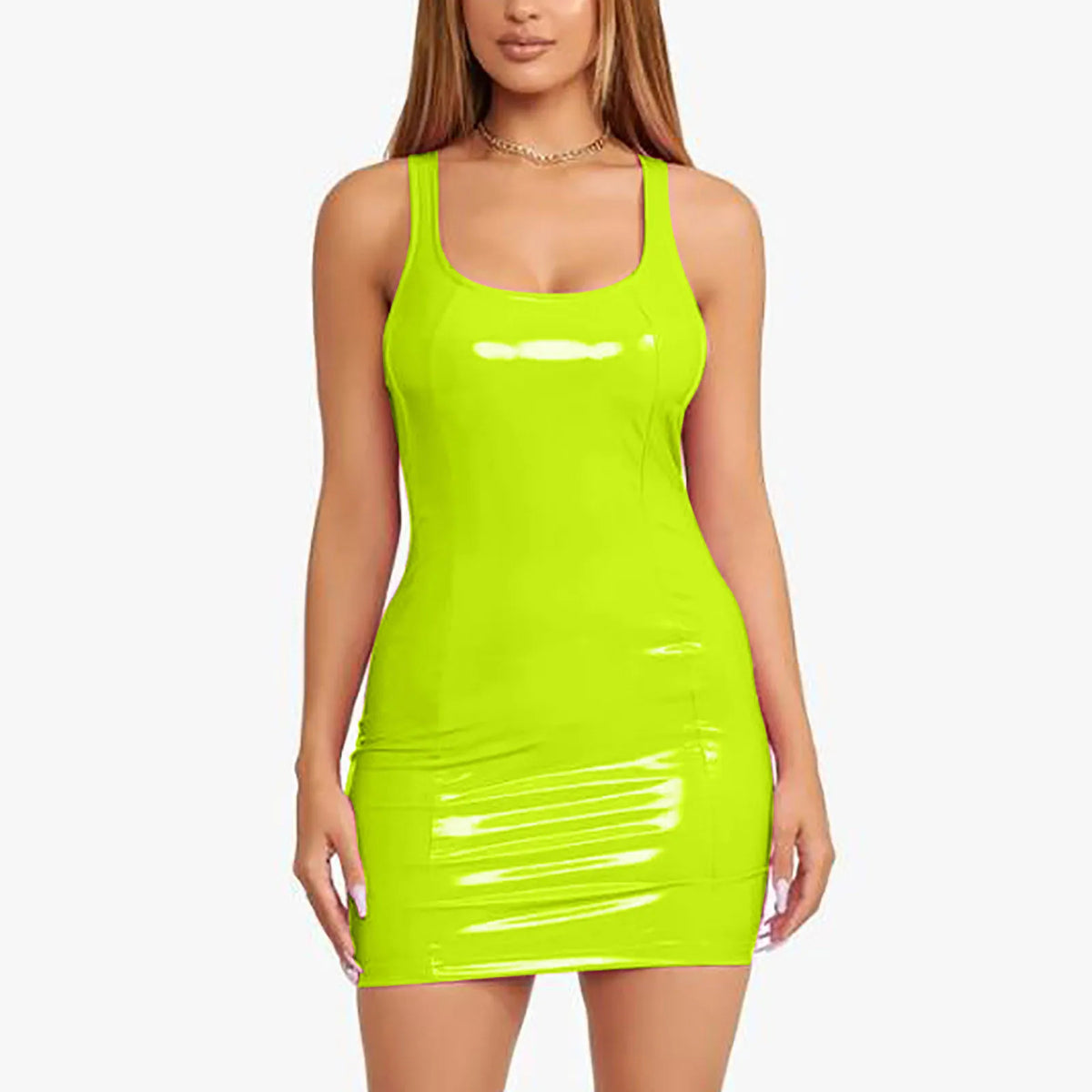 Glossy Faux Leather Bodycon Mini Dress – view 11 of 11