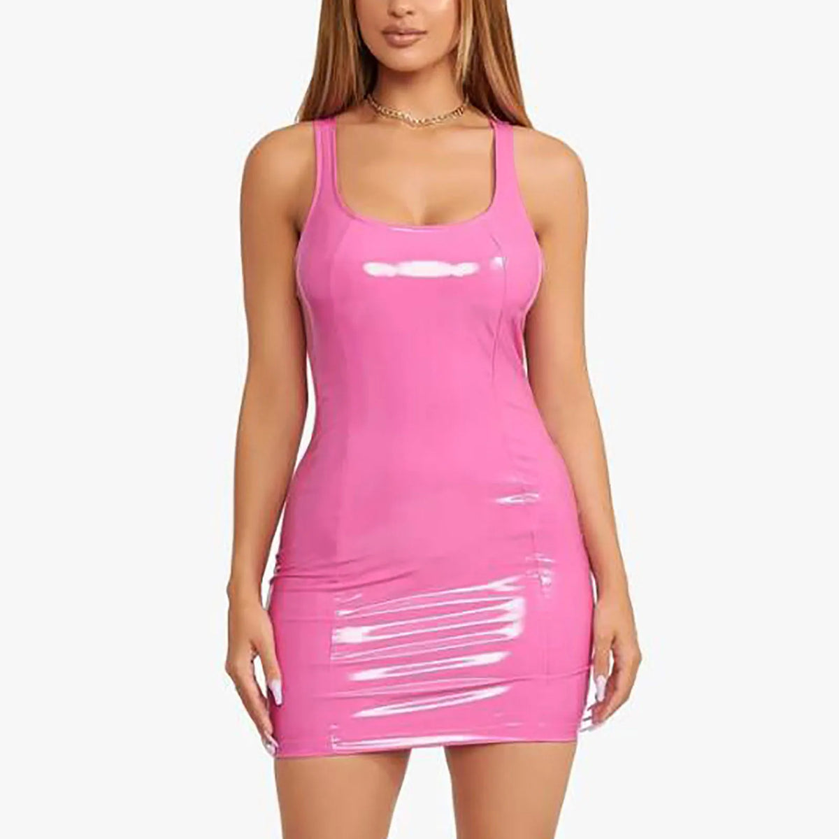 Glossy Faux Leather Bodycon Mini Dress – view 7 of 11