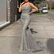 Evening Dresses Spaghetti Strap Satin Corset Dress for Women Party Dress Fishbone Push Up Elegant Women Bodycon Party Long Dress