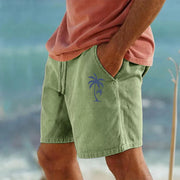 Men Cotton Shorts Resort 3D Printed Shorts Elastic Waist Drawstring Style Holiday Beach Women's Lightweight Hiking Cargo Pants