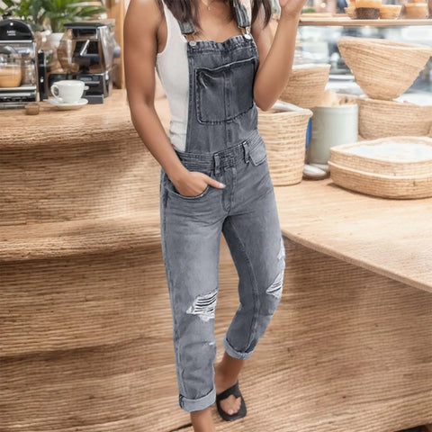 Women Trouser Jeans Casual Women'S Denim Rompers Denim Overalls Ripped Washed Bib Jumpsuits Jeans Women'S джинсы женские 2025