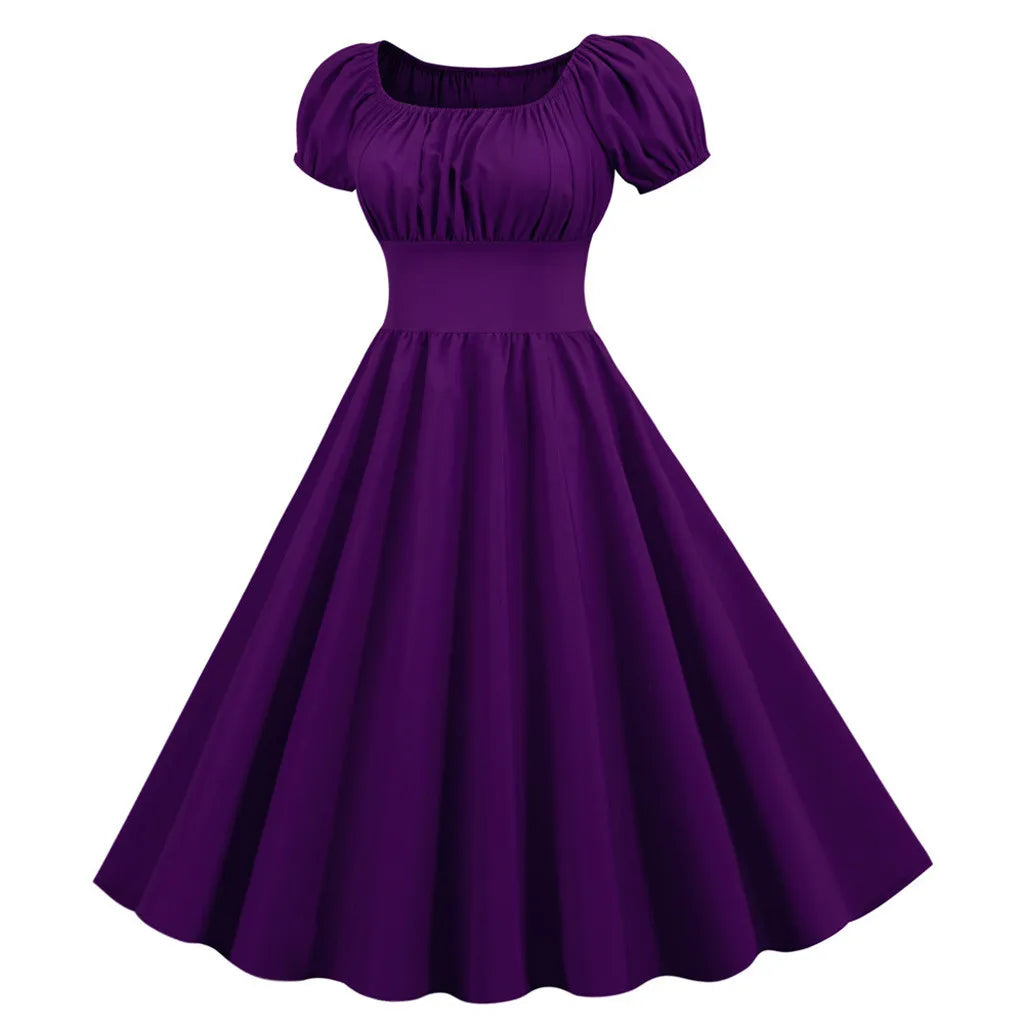 Square Neck Puff Sleeve Swing Dress – view 8 of 11