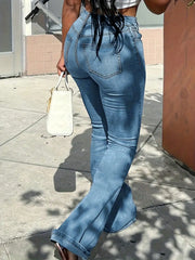 Solid color casual tight pants, washed tight jeans, ladies jeans and clothing