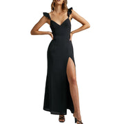 Evening Gowns For Women Formal Womens Sleeveless Ruched Ruffle Formal Evening Dressslim Dresses Vestidos De Fiesta