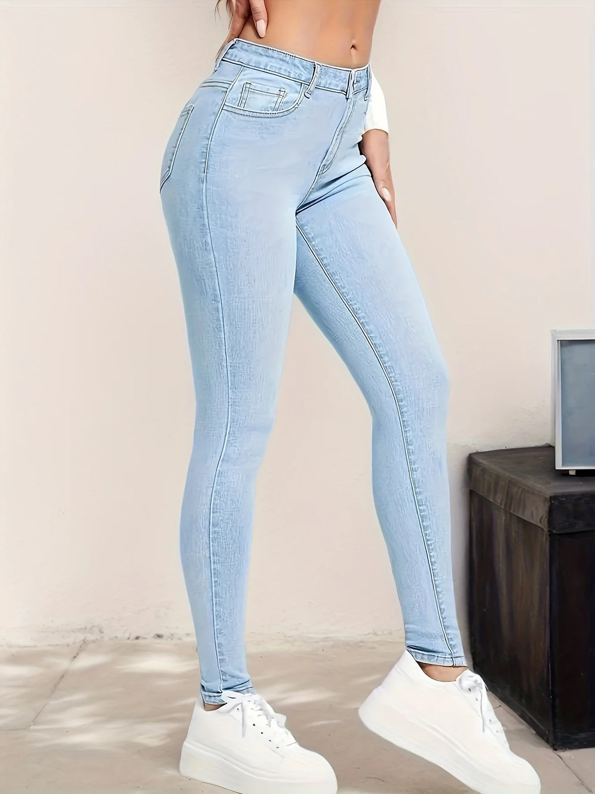 Light Blue Stretch Skinny Jeans – view 2 of 5