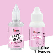 Lace Wig Glue and Remover Set Waterproof Wigs Liquid Glue Invisible Glue for Wigs Long Lasting Bold Hold Wig Adhesive Glue