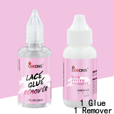 Lace Wig Glue and Remover Set Waterproof Wigs Liquid Glue Invisible Glue for Wigs Long Lasting Bold Hold Wig Adhesive Glue
