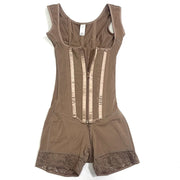 Body Shaper Shapewear Women Bodysuit Colombian Fajas 9-bone High Compression Girdle Double Tummy Control,Open Crotch with Zipper