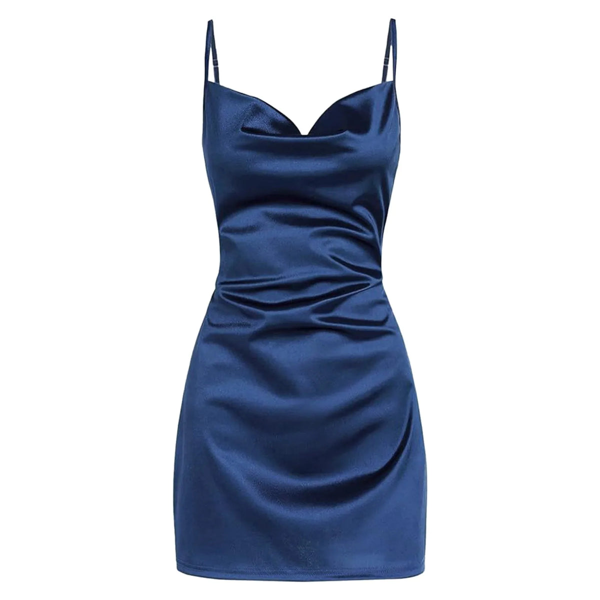 Cowl Neck Satin Slip Mini Dress – view 6 of 8