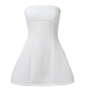 Prom Dress Strapless Off Shoulder Tube Wrapped Chest Sexy Women Mini Dresses High Waist Black White Backless Evening Party Dress