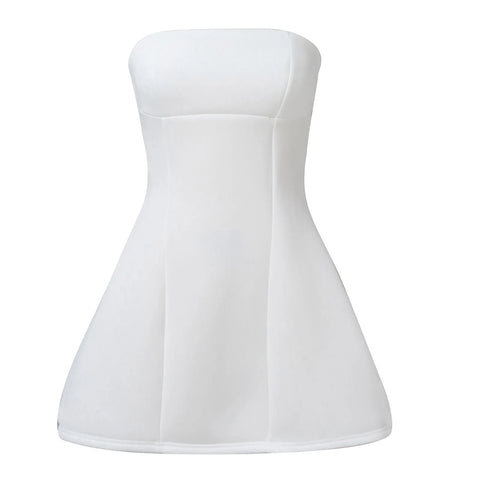 Prom Dress Strapless Off Shoulder Tube Wrapped Chest Sexy Women Mini Dresses High Waist Black White Backless Evening Party Dress