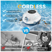 INSE Y10 Cordless Robotic Pool Vacuum Cleaner 90 Mins Runtime Self-Parking Dual Suction Inlets About 65 Ft/1100 Sq.Ft Pool Clean