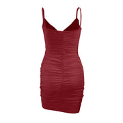 Women Suspenders Party Dress Lady Outfit Sexy Slim Fit Dress V-neck Y2k Clubwear Bodycon Hip-wrapped Mini Dress