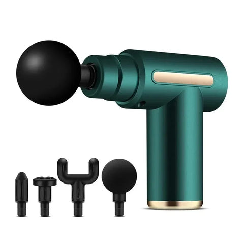Mini Fascia Massage Gun Electric Massager Body Relaxation Belt 4 Replaceable Heads Fitness Equipment Fascia Gun