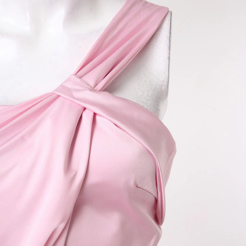 Elegant Women'S Dresses Women'S Satin One Shoulder Wedding Guest Bodycon Dress Cocktail Evening Party Maxi Dresses فستان العيد