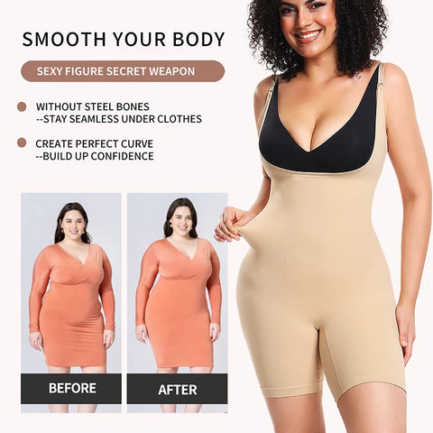 Full Bodysuit Shapewear for Women Tummy Control and Butt Lifter Slimming Sheath Push Up Thigh Slimmer Abdomen Body Shaper Corset