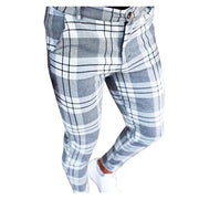 Cargo Pants Men Plus Size Plaid Print Pants Stretch Feet Pants With Pockets Streetwear Male Sports Sweatpants Pantalones Hombre