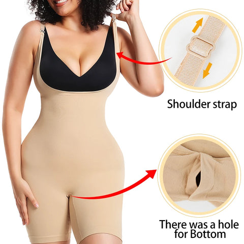 Full Bodysuit Shapewear for Women Tummy Control and Butt Lifter Slimming Sheath Push Up Thigh Slimmer Abdomen Body Shaper Corset
