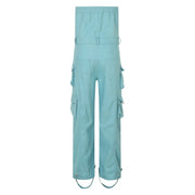 Women's Sexy Off Shoulder Tube Denim Cargo Jumpsuits Wide Leg Baggy Loose Jean Pants Rompers Overalls Control Too Pants