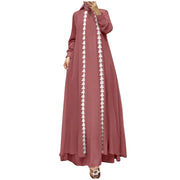 Fashion Muslim Abaya Robe Femme Long Sleeve Loose Sundress Vestidos IsIamic Clothing Women Elegant Patchwork Maxi Dress 2025