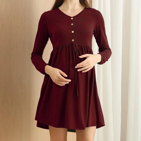Maternity Dress New Spring Long Sleeve Loose Casual Women's Dresess High Quality High Stretch Pregnant Women Clothing Sleepwear