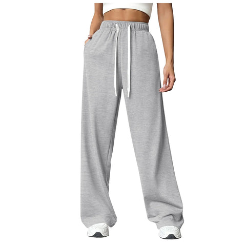 Women’S Fleece Lined Wide Leg Sweatpants High Waisted Drawstring Baggy Baggy Cargo Pants Fall Casual Joggers Tracksuit Pants