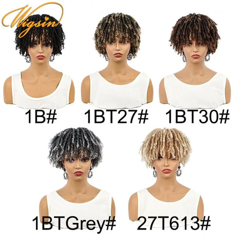 WIGSIN 6Inch Synthetic Men Dreadlocks Toupee Wigs Half Clip Topper Crochet Braids Women Wig