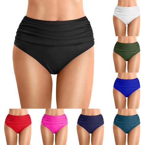 Womens Swimsuits High Waist Bikini Bottoms Beach Shorts Ruched Bottom High Cut Swim Bottom Swimsuit Ladies Yoga Bathing Suits