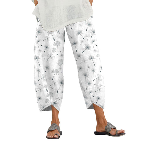 New In Cargo Pants Women Plus Size Elastic Waist Trouser Pant With Pocket Loose Harem Pant Prints Loose Crop Pant Casual Pant