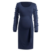 Women Maternity Dress Temperament Long Sleeve Nursied Baby Dresses Lace Nightgown Breastfeeding Nightshirt Outfits For Woman