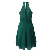 Vestidos Women'S Dress Solid Color Sexy Off-Shoulder Sleeveless Dress 2024 Pleated Summer Round Neck Hanging Neck A-Line Dress