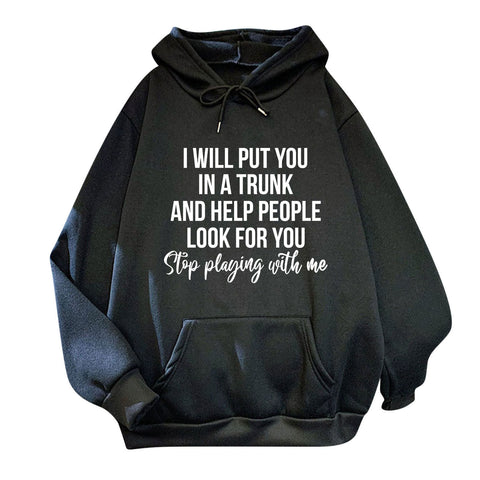 Unisex Loose Hoodies Letter Print Long-Sleeved Plus Size Sweatshirts Women Blouse Pullover Clothing Clearance Woman Clothing