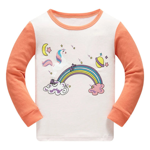 Toddler Boys Girls Pajamas Sets Cartoon Animals Kids 2 Piece pj's Long Sleeve Sleepwear Clothes Pants Set Autumn Winter Outfits