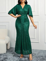 Cocktail Dresses Sparkly dress Pleated Tint Sequin Fishtail Dress Evening Gown Ball Dress Party Dress Bridesmaid Dress