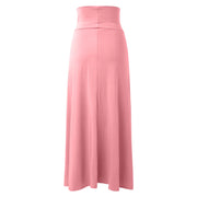 Skirts for Women Womens Double Split Maxi Long Skirt Ladies Plain Basic Two Side Slit 4 22 Short Leather Skirt