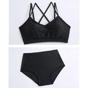 Bikini Sets For Women 3Pcs Soft Swimsuits Bikini Set With Sun Protection Blouse Elastic Comfort Polyester Swimwear For Honeymoon