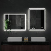 LUVODI 28x36 inch Illuminate Bathroom Mirror with Light Backlit Dimmable Defog Wall-mounted Bath Mirror