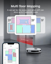LEFANT M1 Robot Vacuum Cleaner with Multi-Floor Mapping, 4000Pa, 4000 mAh Battery, LDS Navigation,APP/Alexa,smart Home appliance