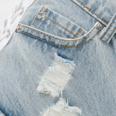 Top Selling Jeans For Teen Girls Womens Summer Denim Shorts Jeans Ripped Distressed Hot Pants Ropa Barata