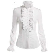 Blouses For Women Business Casual Women Lace Up Solid Long Sleeve Ruffled Tie Shirt Top Blouse Blusas Para Mujer